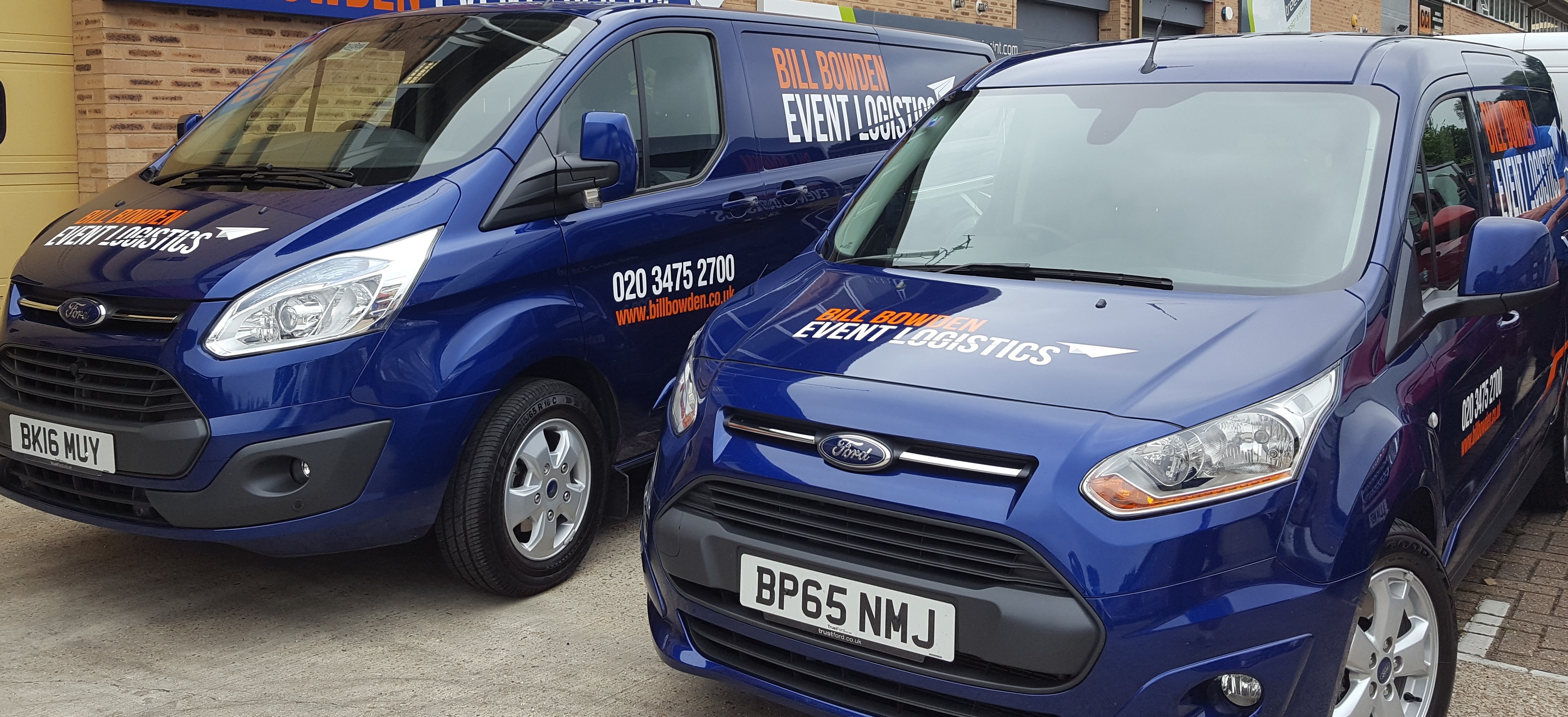 2 BBEL vans - Part of our exhibition freighting fleet