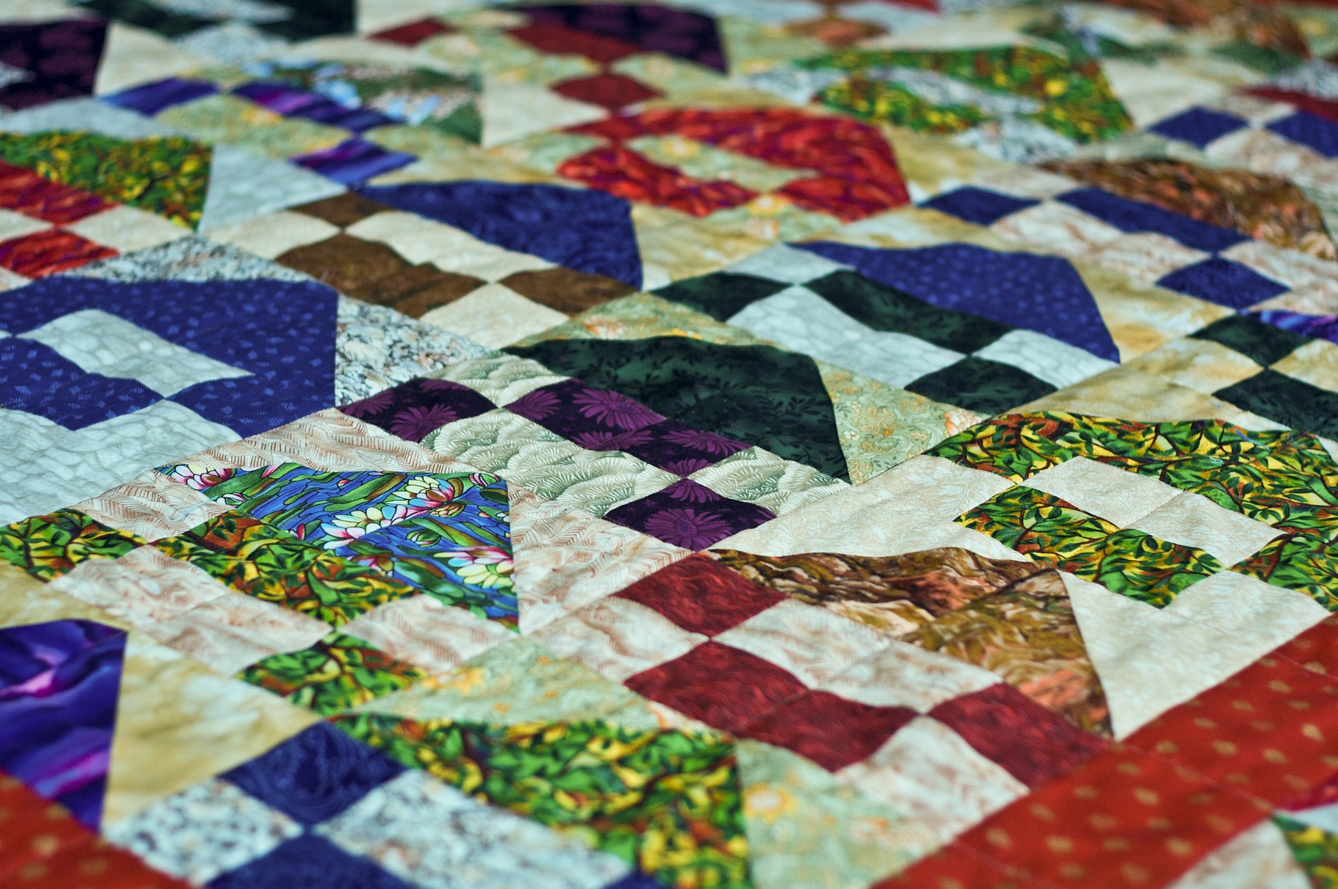 A colourful patchwork quilt