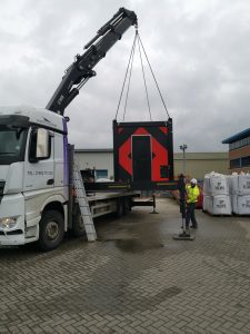 reloading the 20 foot food container